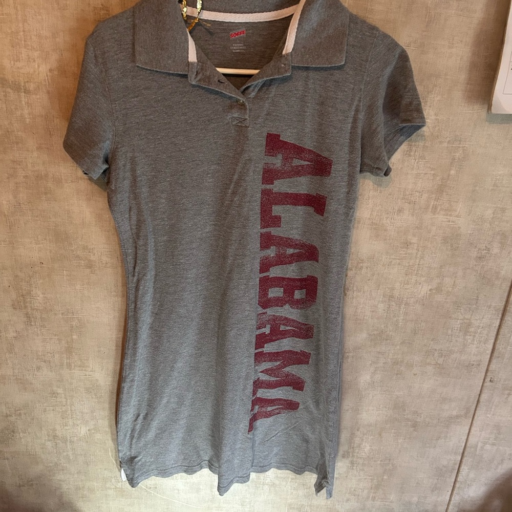 Soffe Gray Polo Tee with Red Lettering